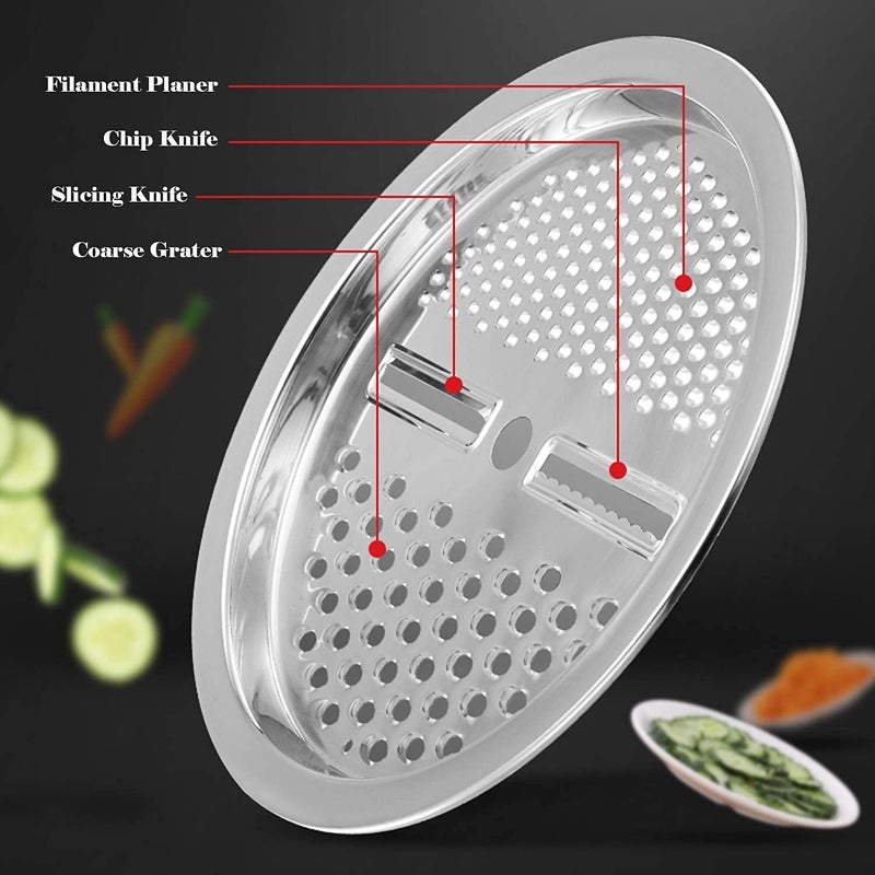 ELEXIQ Multipurpose 3 in 1 Cooking Julienne Fruit Grater Slicer Stainless Steel Basin Drain Basket Bowl Peeler Vegetable Cutter - Image 3