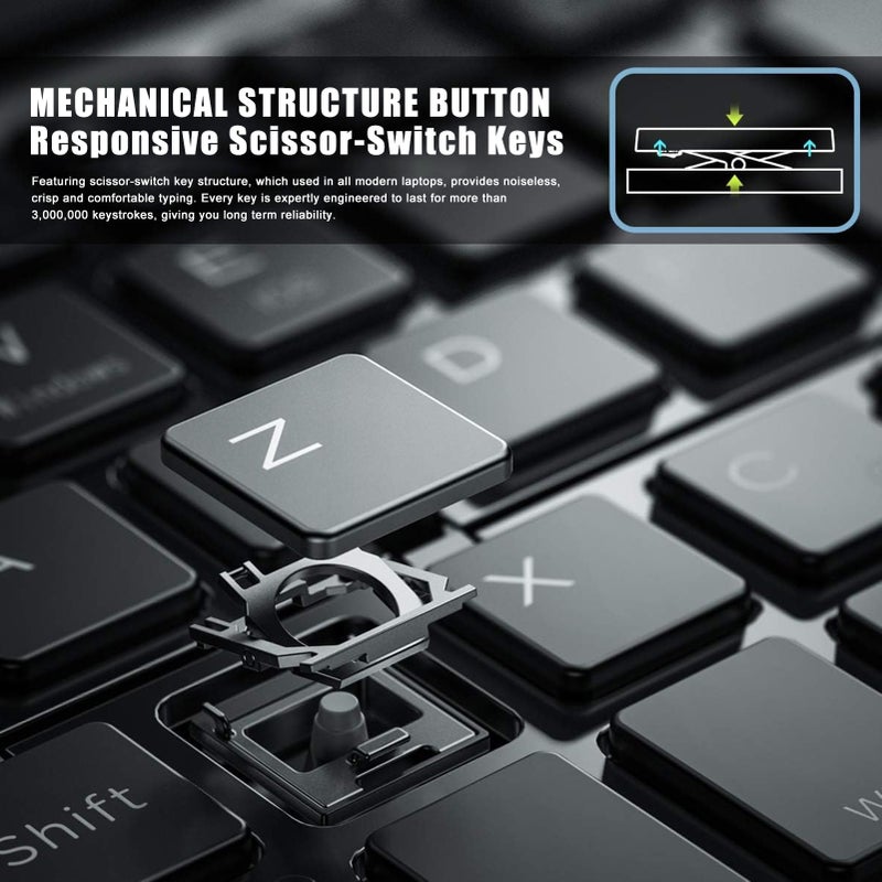 لوحة مفاتيح بلوتوث قابلة للطي: سبائك الألومنيوم الوردية، تصميم خفيف الوزن محمول - توفير طاقة ذكي، لوحة مفاتيح لاسلكية قابلة للطي صغيرة الحجم للسياحة، العمل وتبديل الأجهزة - Image 3