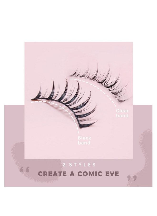 HOSAILY 10 Pairs Manga Lashes Japanese Style Natural Look Lash With Clear Band Natural Short 3D Cosplay Makeup Eyelashes(2 Styles) Black 1 Ounce (Pack Of 1)  - Image 4
