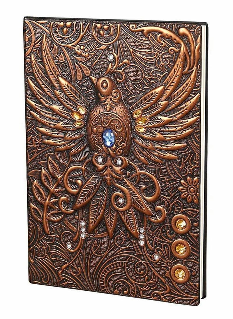 Vintage Leather Travel Lined Ruled Hardback Diary Embossed Writing A5 Notepad - 200 Pages, Unique Birthday Anniversary Gift - Image 1