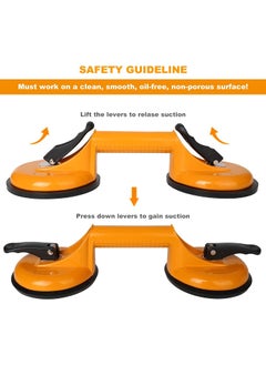Anukmpa Anukmpa Two Cup Aluminium Suction Glass LifterGlass Carrying Handle 100 Kg Capacity pack of 1  - Image 4