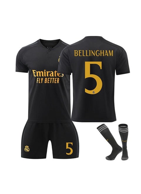 2023/24 Real Madrid Two Away Football Jersey BELLINGHAM #5 Football Jersey/Shorts Socks Gift Set Kids Size & Adult Size, Gift for Fans and Friends