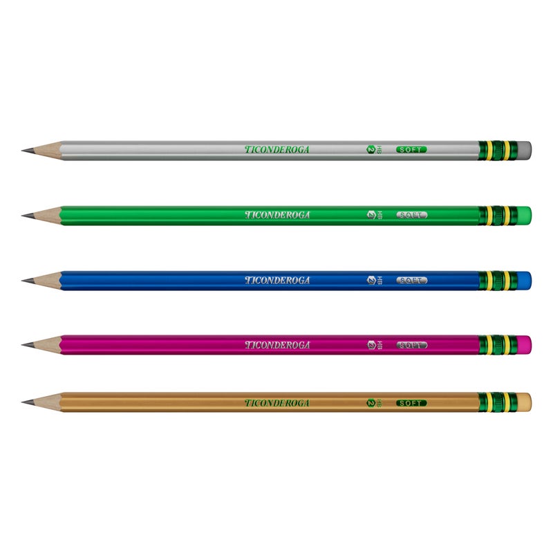 Ticonderoga Wooden Pencils, Pre-Sharpened, #2 HB Soft, Metallic Colors, 150 Count - Image 2