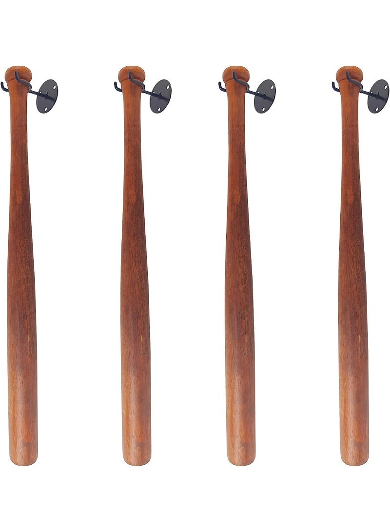 بيوينتي حامل مضارب بيسبول تذكاري مكون من 4 قطع - حامل مضرب قوي متعدد الأغراض - خطافات مضارب لمضارب البيسبول والكرة اللينة - حامل رف يُعلق على الحائط - Image 4