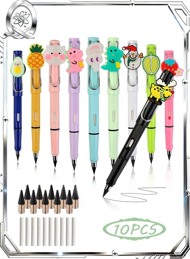 كوانتوم ١٠ أقلام رصاص دائمة بدون حبر، قابلة لإعادة الاستخدام، لا تحتاج إلى بري، مزودة بممحاة، أقلام رصاص دائمة للكتابة بلا حدود للطلاب. - Image 1