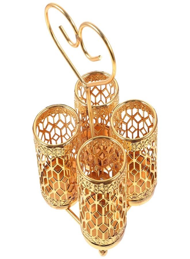 هيموتون وعاء أدوات مائدة معدني من هيموتون، حامل أدوات مائدة ذهبي، حامل أدوات مائدة معدني دوار، منظم أدوات مائدة فضية، حامل أدوات مائدة، سلة تخزين أدوات المائدة (شوكة، ملعقة، شوكة) للطاولات والبوفيهات والنزهات - Image 1