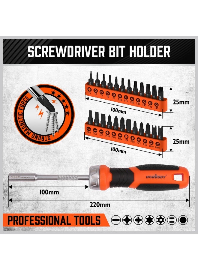 HORUSDY 25-Piece Ratchet Screwdriver Handle with Bits Set | Magnetic Tip | Durable S2 Steel | Ergonomic Non-Slip Grip | Multi-Function Hand Tool Kit - Image 3