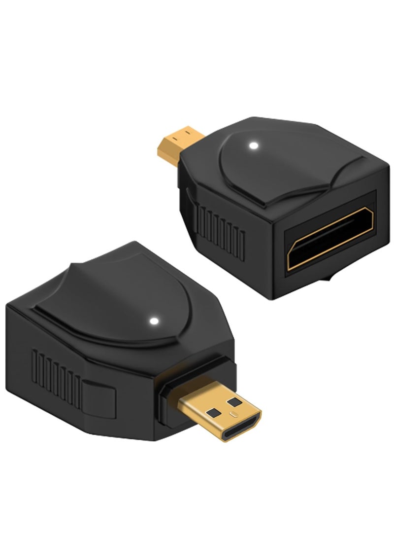 SYOSI 2 Pack 8K Micro HDMI to Mini HDMI Adapter, 48Gbps Micro HDMI Male to HDMI A Female Adapter, Standard Micro HDMI Adapter 2.1 Version, Supports 8K@60Hz/4K@120Hz Video, for Laptop, Projector, Monitor - Image 1