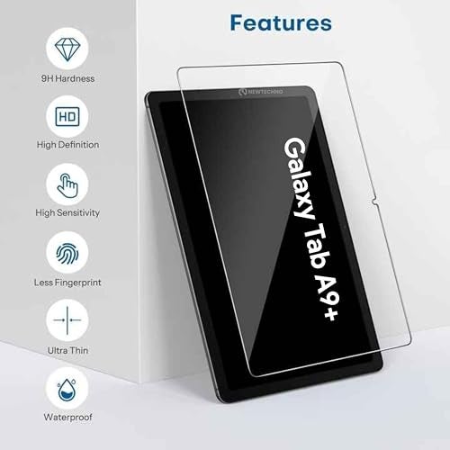 newtechno Premium Tempered Glass for Samsung Tab A9 Plus 11 inch Tempered Glass Screen Guard for Tab A9 Plus / A9+ Tablet [SM-X210/X216] Anti-Scratch & Smudge Proof with and Easy Installation - Image 3