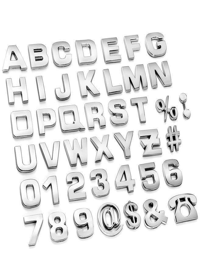 Lamoutor 43Pcs Car Emblem Letters Sticker DIY 3D Chrome Number Symbol Badge Decal - Image 1