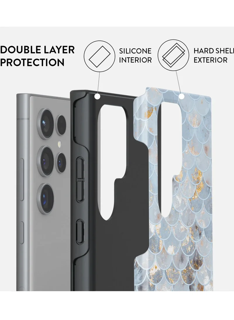 BURGA Samsung Galaxy S24 Ultra Mobile Phone Case Hybrid 2 Layer Hard Shell Silicone Protective Case, Scratch Resistant Shockproof Cover,Mermaid Skin