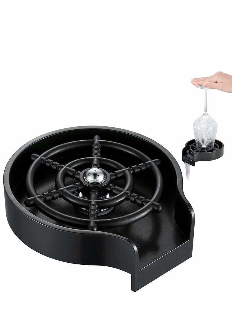 Excefore Kitchen Sink Faucet Bottle Washer, Glass Rinser Cleaner Accessories, Quick for Baby Bottle, Restaurant Rinser, Automatic Flushing Device (Black)  - Image 1