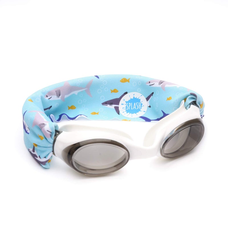 Splash Place SWIM GOGGLES with Fabric Strap - SHARK ATTACK | Fun, Fashionable, Comfortable - Adult & Kids Swim Goggles - Image 1