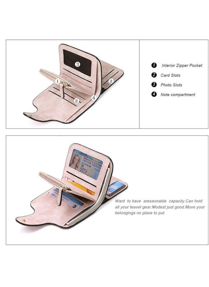 INOVERA (LABEL) Women's Vegan Leather Tri-fold Fashion Card Coin Holder Small Wallet  - Image 3