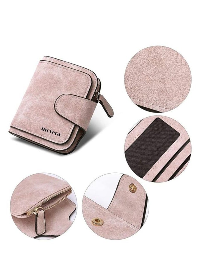 INOVERA (LABEL) Women's Vegan Leather Tri-fold Fashion Card Coin Holder Small Wallet  - Image 4