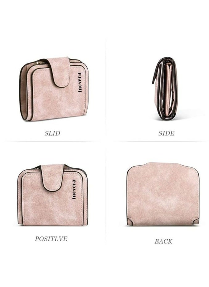 INOVERA (LABEL) Women's Vegan Leather Tri-fold Fashion Card Coin Holder Small Wallet  - Image 5