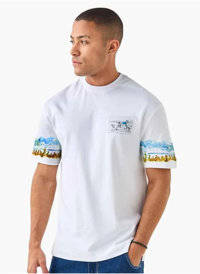 لي كوبر Lee Cooper Graphic Print Crew Neck T-shirt