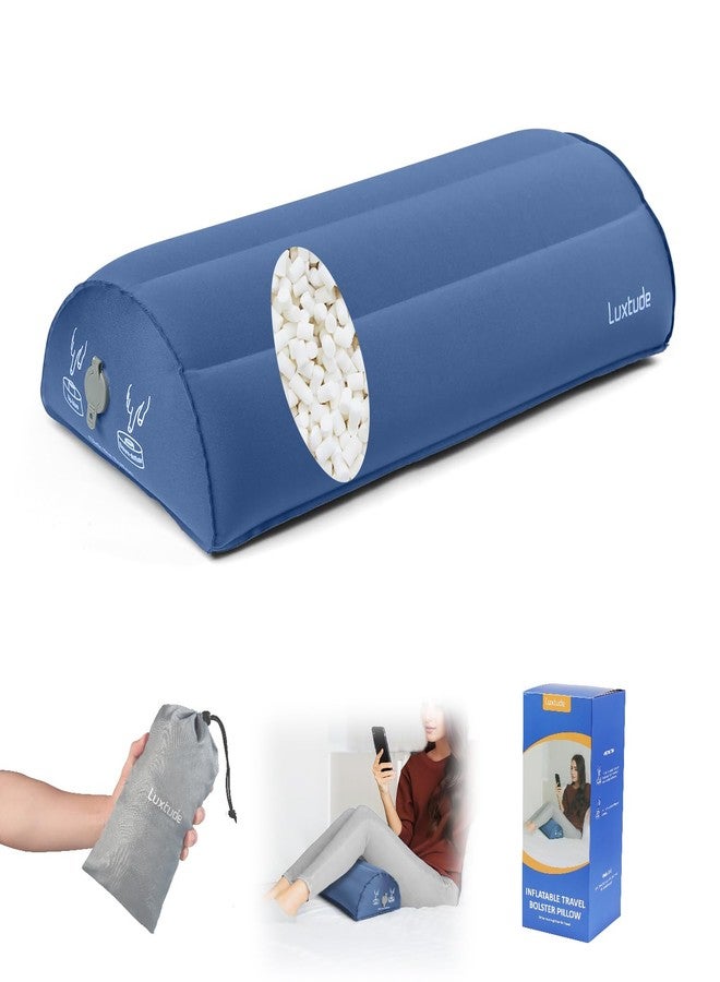 Luxtude وسادة لوكستود القابلة للنفخ للساقين، وسادة نصف دائرية تحت الركبة للنوم على الظهر، وسادات الساقين للنوم على الجانب، وسادات رفع الساقين لدعم الركبة، أسفل الظهر، الكاحل أو القدم - Image 1