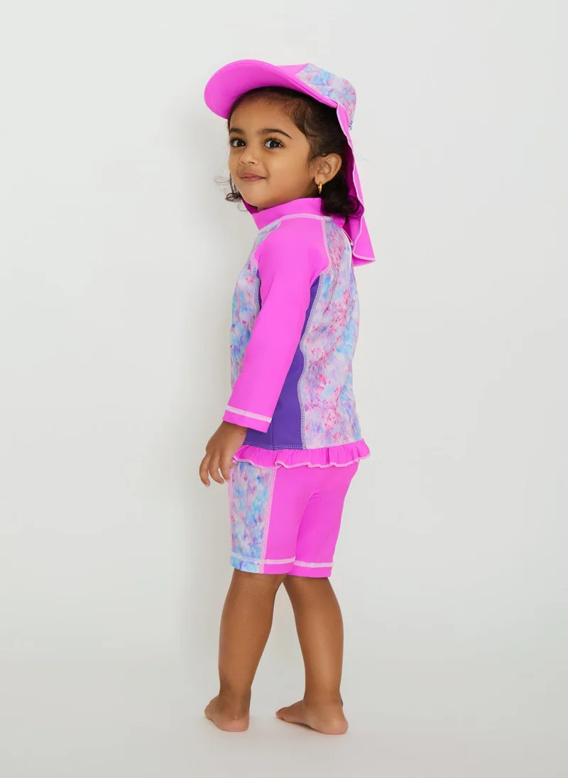 COEGA SUNWEAR COEGA Girls Baby Two Piece Suits - Purple Abstract Drops