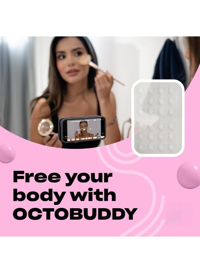 3 Pack Silicone Suction Phone Case Adhesive Mount - Hands-Free Strong Grip Holder For Selfies & Videos - Durable Easy To Use - IPhone & Android Compatible - 2.25″ X 3.25″ T - Image 3