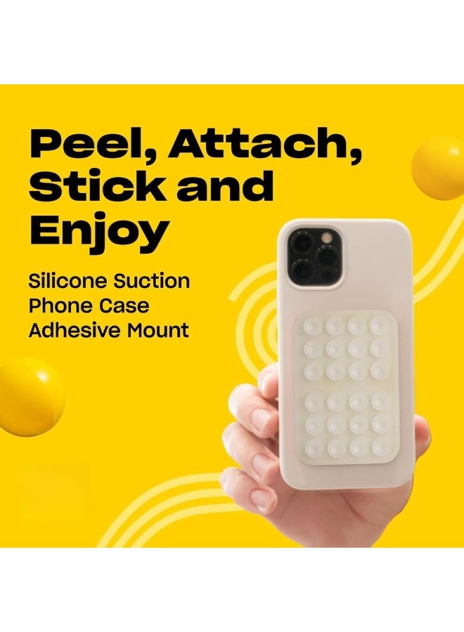 3 Pack Silicone Suction Phone Case Adhesive Mount - Hands-Free Strong Grip Holder For Selfies & Videos - Durable Easy To Use - IPhone & Android Compatible - 2.25″ X 3.25″ T - Image 2