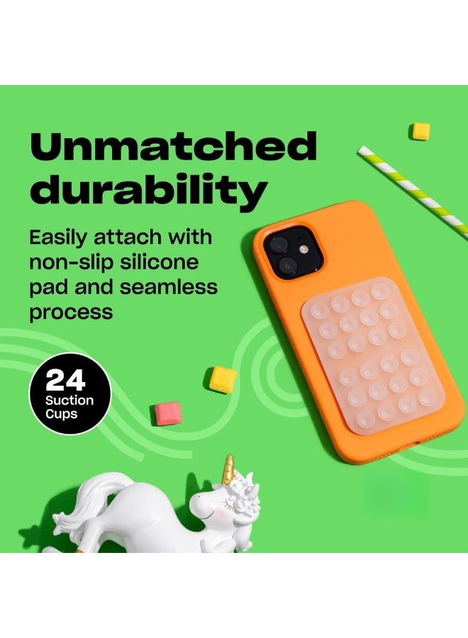 3 Pack Silicone Suction Phone Case Adhesive Mount - Hands-Free Strong Grip Holder For Selfies & Videos - Durable Easy To Use - IPhone & Android Compatible - 2.25″ X 3.25″ T - Image 4