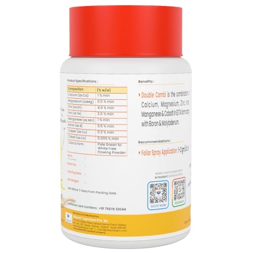 Utkarsh Double Combi - EDTA Chelated Mix Calcium, Magnesium, Iron, Zinc, Boron, Copper, Manganese, Molybdenum, Cobalt (100% Water Soluble Chemical for Foliar Spray) (1 Kg; Pack of 1) - Image 5