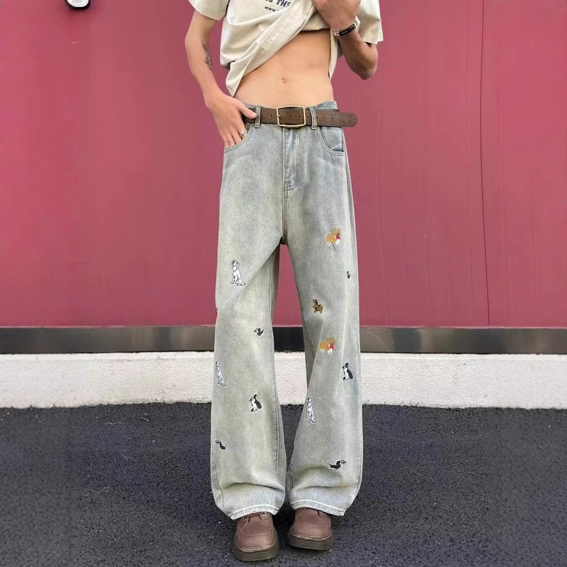 Unisex Casual Daily Denim Jeans - Image 2