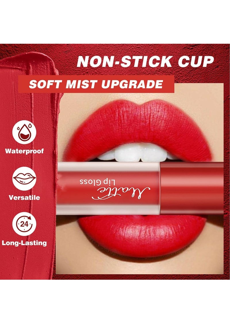 SYOSI 12 Pcs Matte Liquid Lipstick, Long Lasting Velvet Matte Lipstick Set, Non-stick Cup & Waterproof Lip Gloss for Women, High Pigmented Nude Lip Makeup, Vegan & Cruelty-Free - Image 2