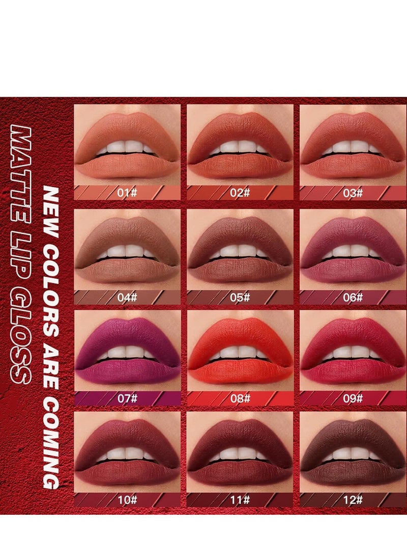 SYOSI 12 Pcs Matte Liquid Lipstick, Long Lasting Velvet Matte Lipstick Set, Non-stick Cup & Waterproof Lip Gloss for Women, High Pigmented Nude Lip Makeup, Vegan & Cruelty-Free - Image 4
