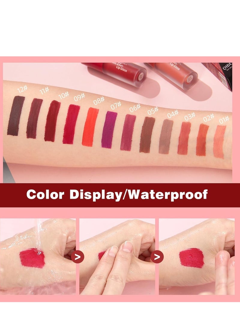 SYOSI 12 Pcs Matte Liquid Lipstick, Long Lasting Velvet Matte Lipstick Set, Non-stick Cup & Waterproof Lip Gloss for Women, High Pigmented Nude Lip Makeup, Vegan & Cruelty-Free - Image 5