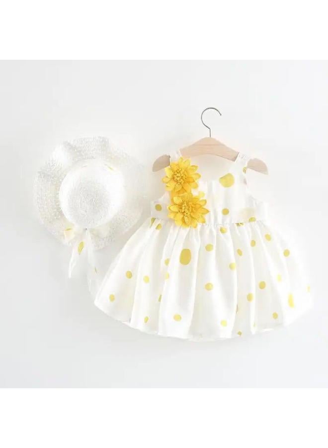 0- -2-3 Years Old Baby Girl Summer Dress 4 Girls Summer Dress Baby Children's Clothing Children's Hat Skirt Set 