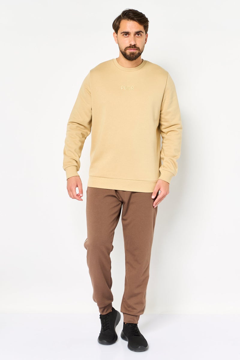 PUMA سويت شيرت خارجي طويل الأكمام للرجال بتصميم آسيوي، تان - Image 2