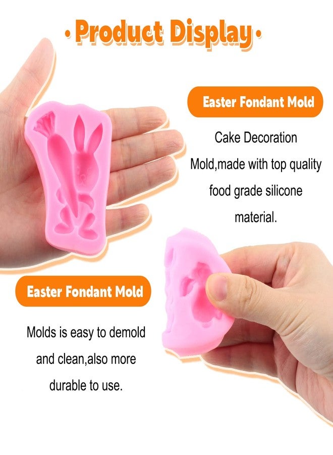 RFGHAC Bunny Rabbit Fondant Mold Easter Carrot Silicone Molds For Cake Decorating Cupcake Topper Candy Chocolate Gum Paste Polymer Clay Set Of 5 - Image 2