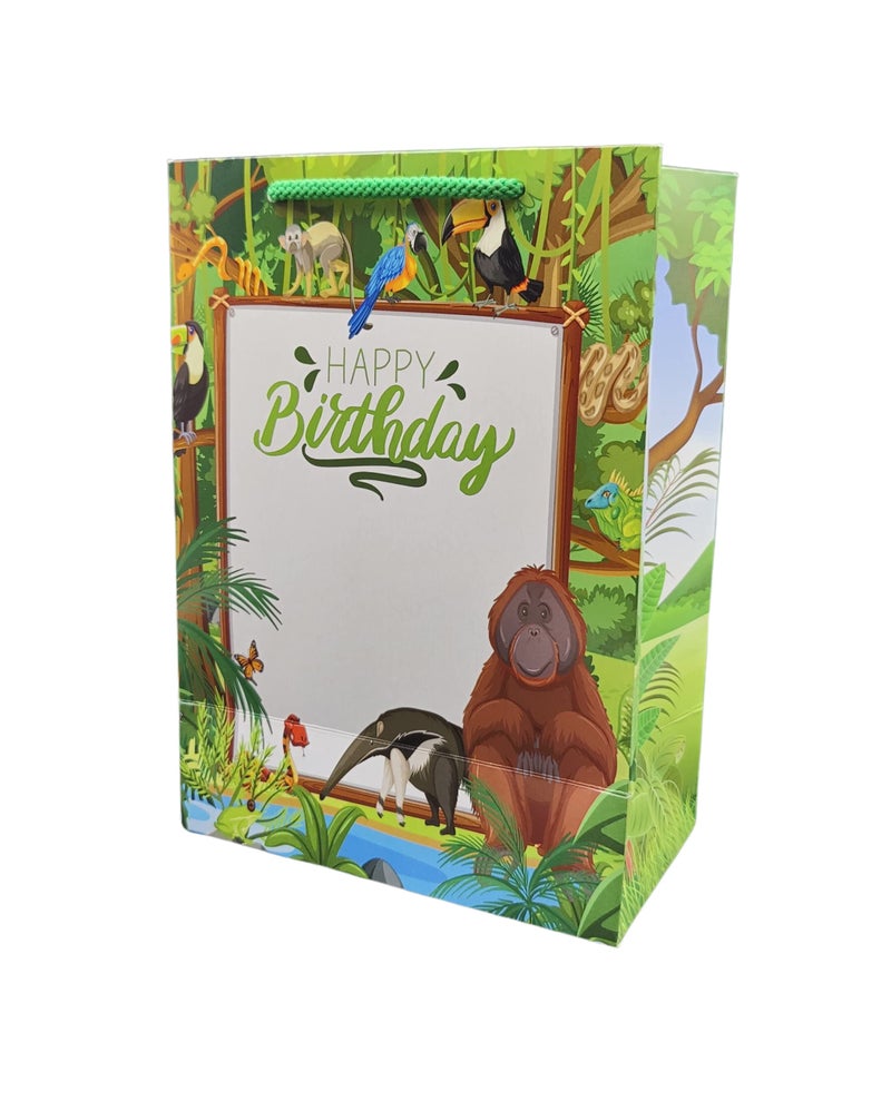 TASCHE Jungle Birthday Theme Bag Gift Bags For Gifting | Weddings | Birthday | Holiday Presents (Size 10 X 7 X 4 Inch | Pack Of 40) - Multicolor - Image 3