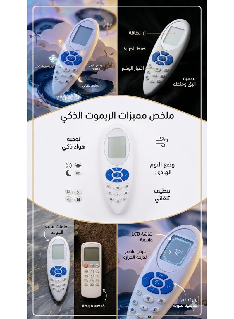 Carrier Replacement Remote Control Compatible with Carrier Air Conditioner with LCD Screen - White/Blue - Image 4