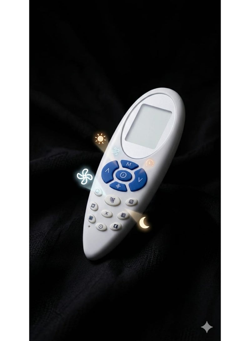 Carrier Replacement Remote Control Compatible with Carrier Air Conditioner with LCD Screen - White/Blue - Image 3
