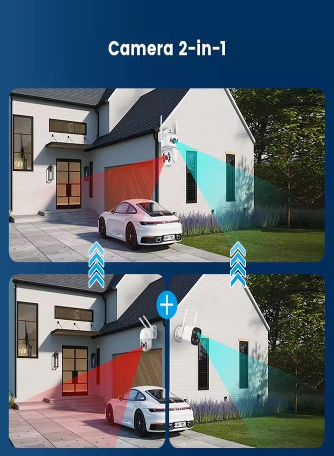 Pelupa بيلوبا | كاميرا إيكسي ثنائية العدسة من نوع الرصاصة والقبة، مزودة بتقنية واي فاي PTZ | للمراقبة الأمنية الداخلية والخارجية في المنزل والمكتب والمتجر | كشف الحركة | رؤية ليلية | مراقبة لاسلكية عبر بروتوكول الإنترنت - Image 3