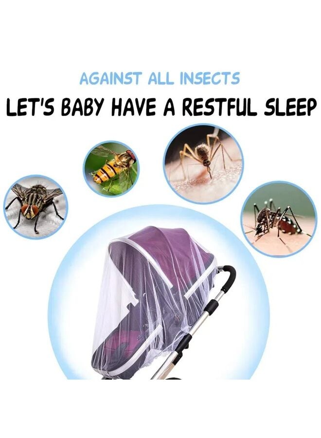 Mosquito Net For Stroller, Crib Mesh, Travel Mosquito Net Bassinets Cradles Playards and Portable Mini Crib(White) - Image 2