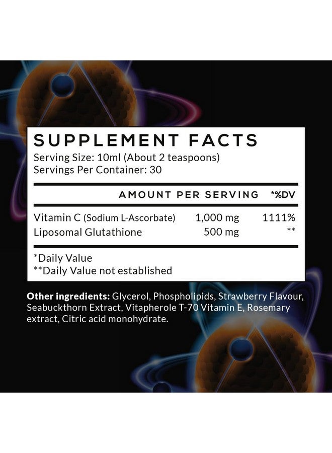 Intelligent Labs Liposomal Glutathione + Vitamin C, Advanced Liquid Antioxidant Formula, 500 mg Reduced L-Glutathione + 1000 mg Vitamin C per Serving, 30 Servings, Soy Free - Image 2