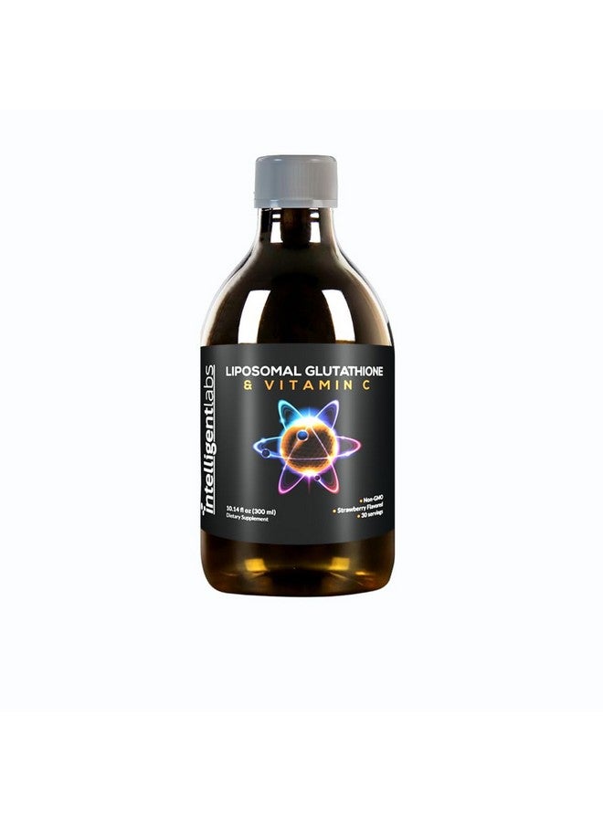 Intelligent Labs Liposomal Glutathione + Vitamin C, Advanced Liquid Antioxidant Formula, 500 mg Reduced L-Glutathione + 1000 mg Vitamin C per Serving, 30 Servings, Soy Free - Image 1