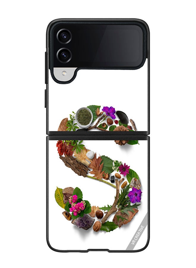 VR CREATIVE Protective Case Cover For Samsung Galaxy Z Flip4 Alphabet S Design Multicolour - Image 1