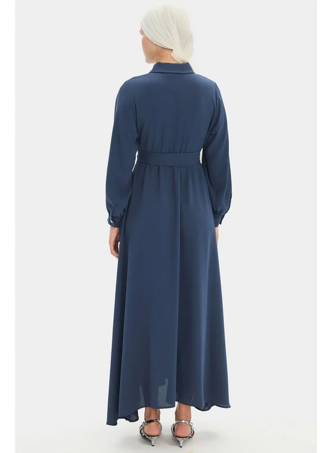 JUNE Belted Maxi Dress