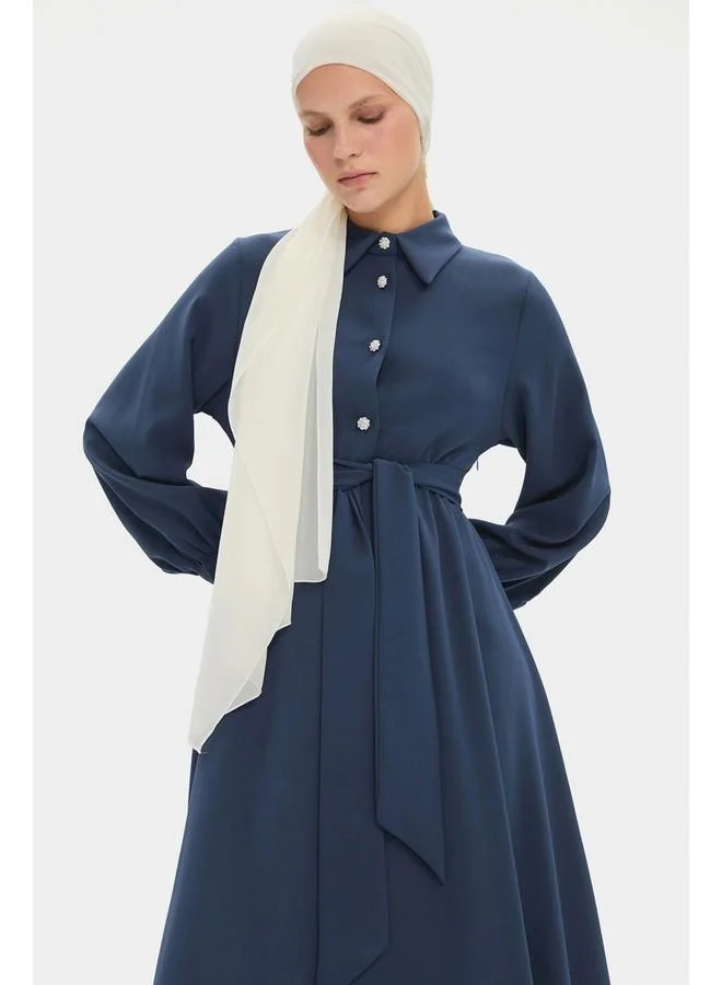 JUNE Belted Maxi Dress
