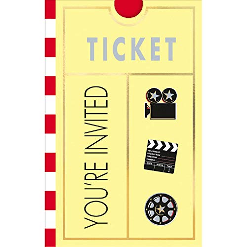 amscan International Folded Invite Hollywood, Pack of 8 - Image 5