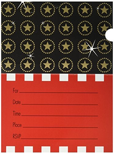 amscan International Folded Invite Hollywood, Pack of 8 - Image 2