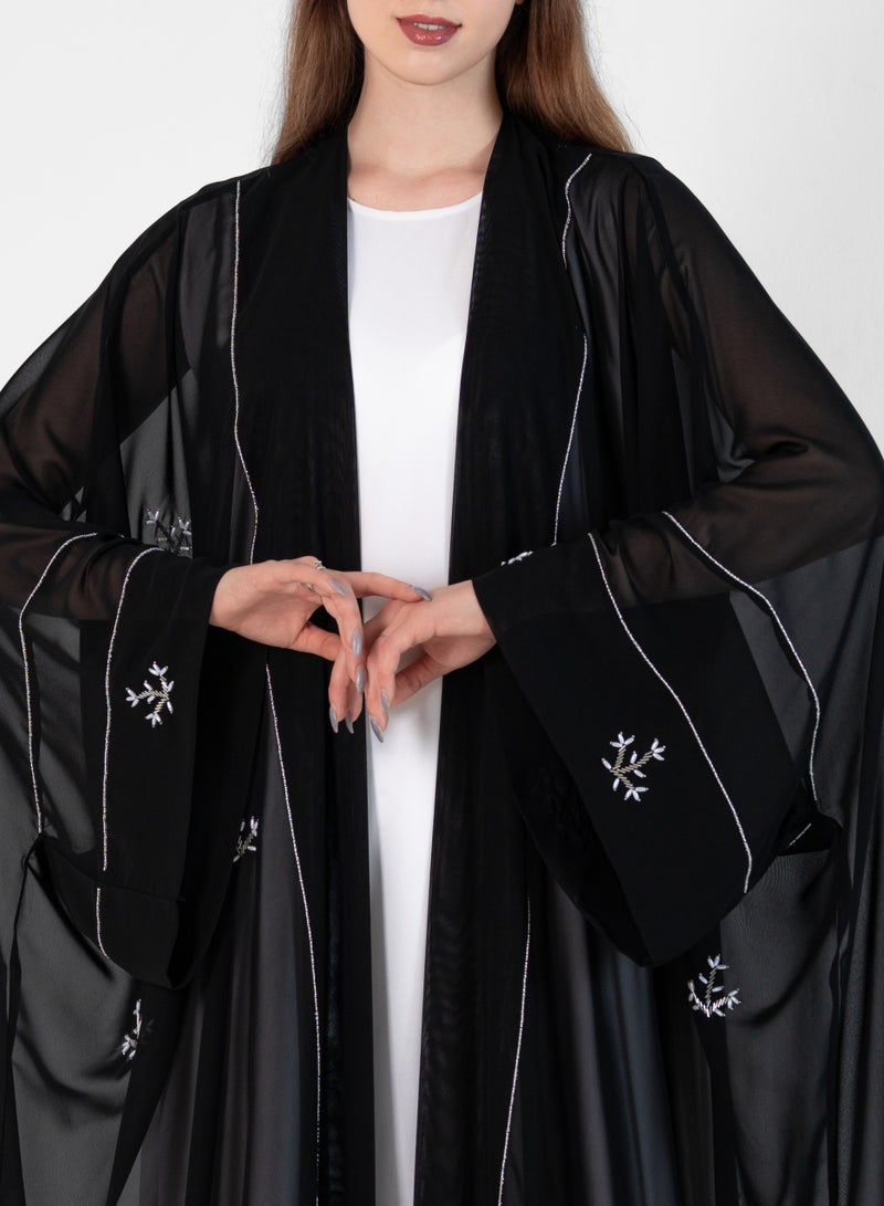 روزيت عباية بشت أنيق مع تصميم مطرز - Image 3