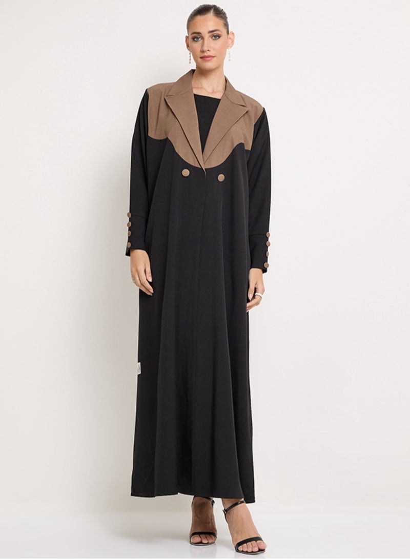 Rosette Abaya Royal Jacket Abaya with buttons style - Image 1