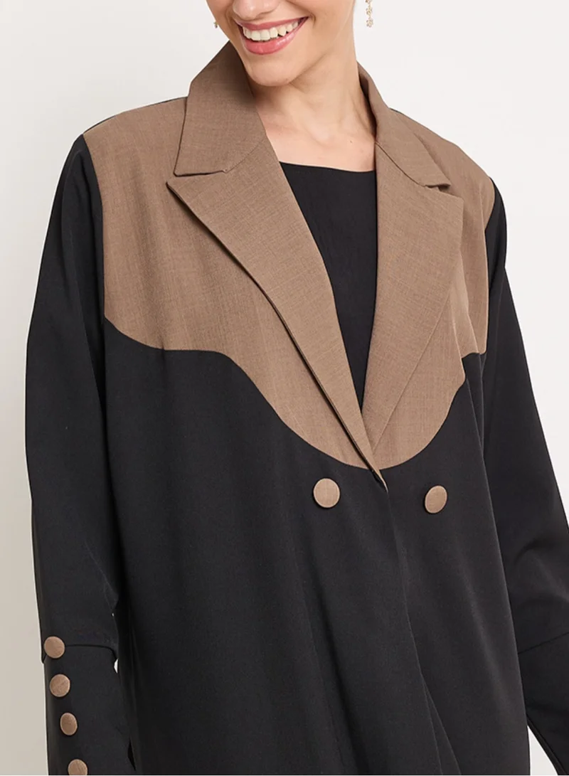 Rosette Abaya Royal Jacket Abaya with buttons style