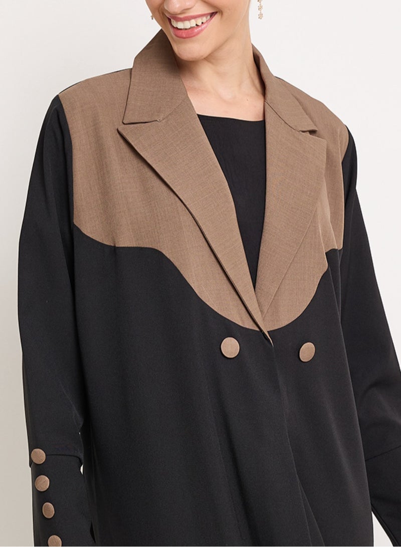 Rosette Abaya Royal Jacket Abaya with buttons style - Image 3